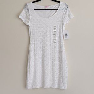 Isaac Mizrahi Eyelet Lace T Shirt Dress